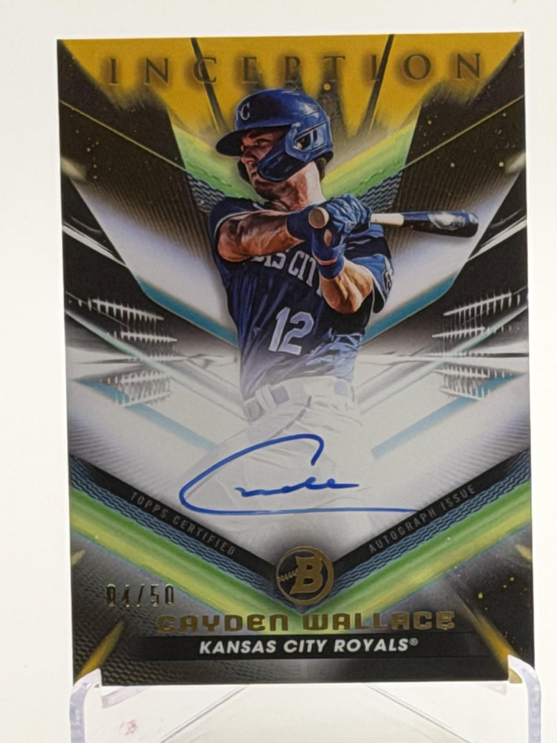 2023 Bowman Inception #BPA-CW Cayden Wallace Autographs Gold Foil #/50-1