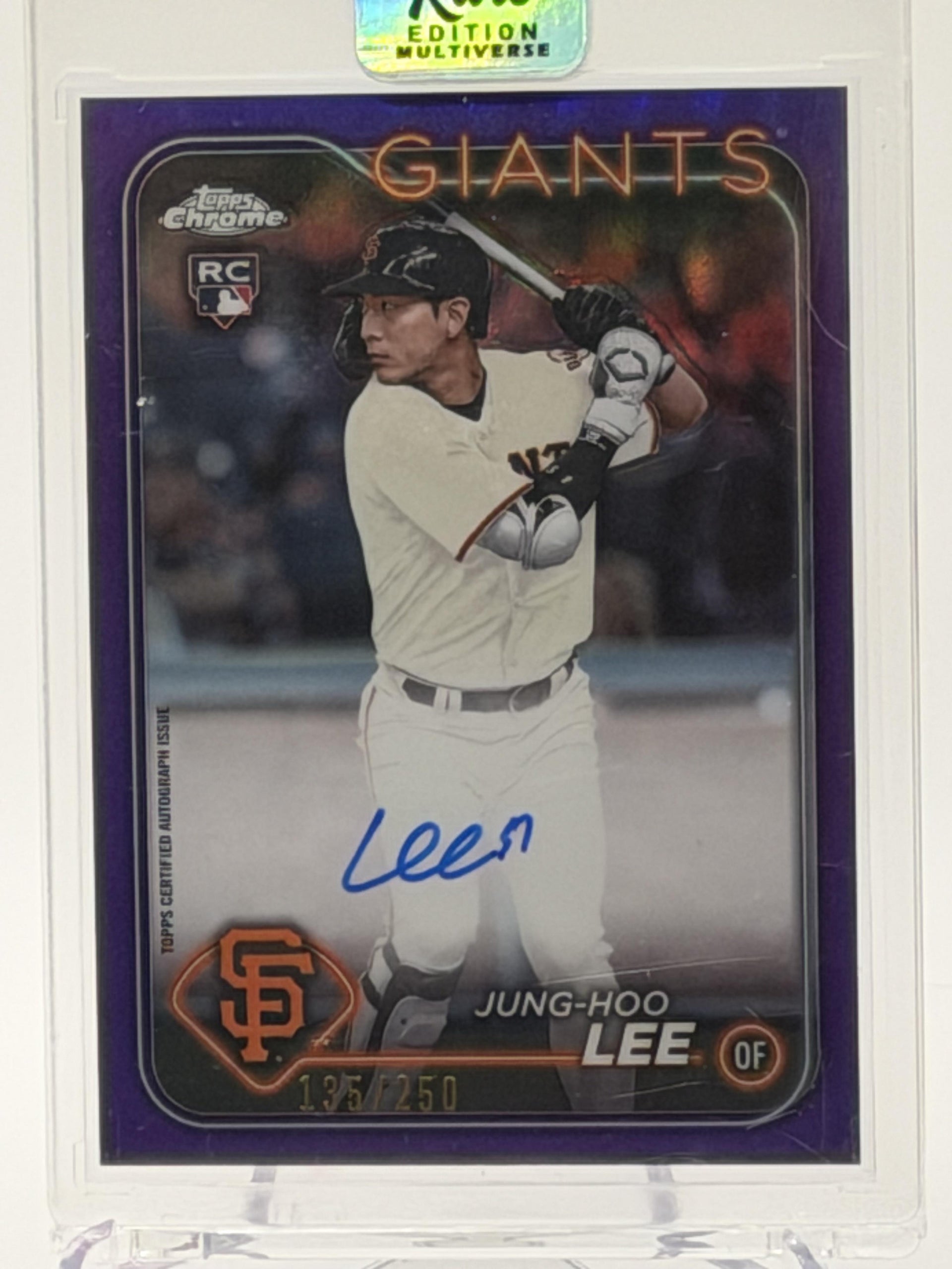 Chrome Update #RA-JHL Jung Hoo Lee Rookie Purple Auto /250