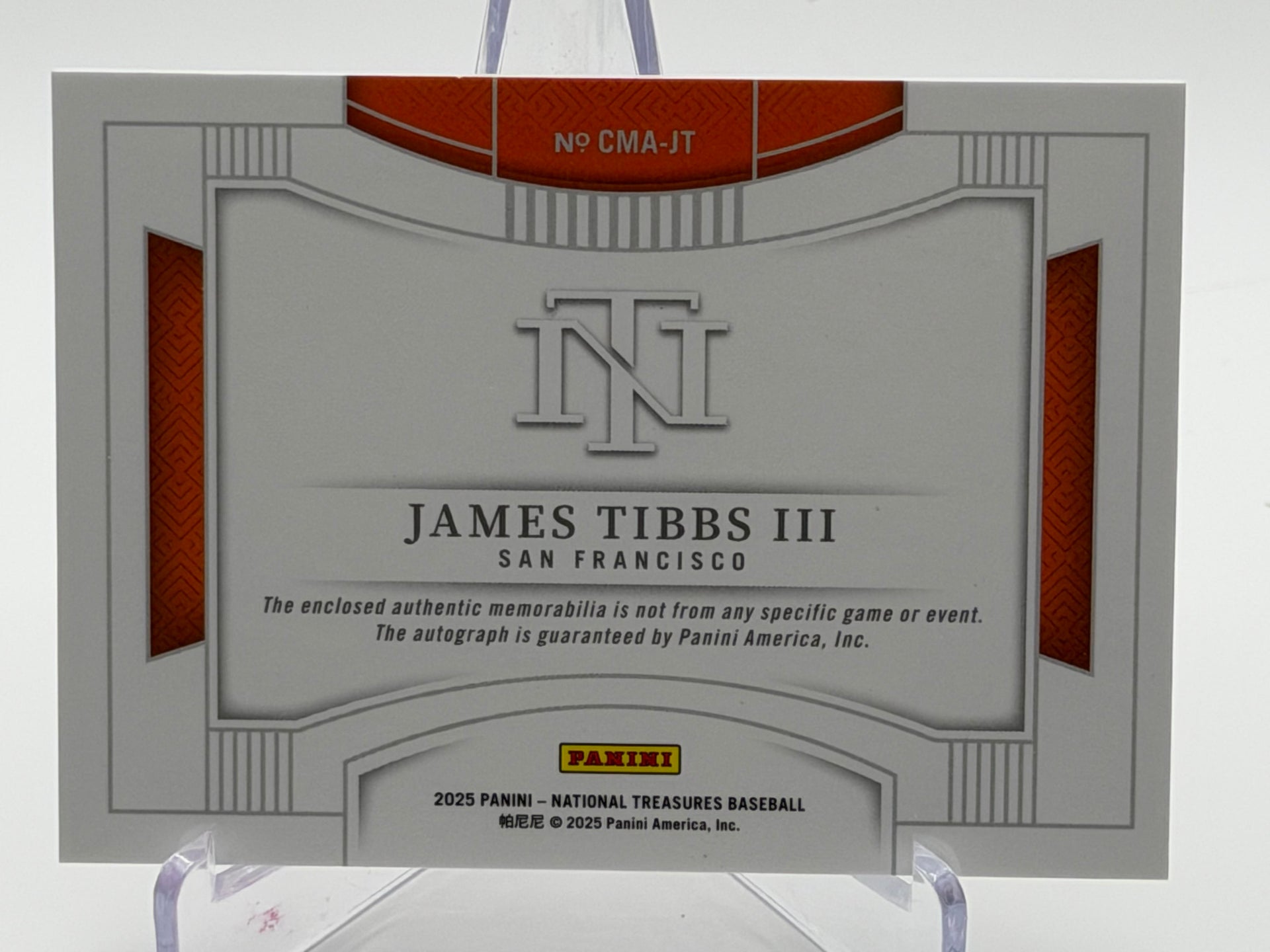 2025 Panini National Treasures #CMA-JT James Tibbs III Colossal Mater Auto #/99