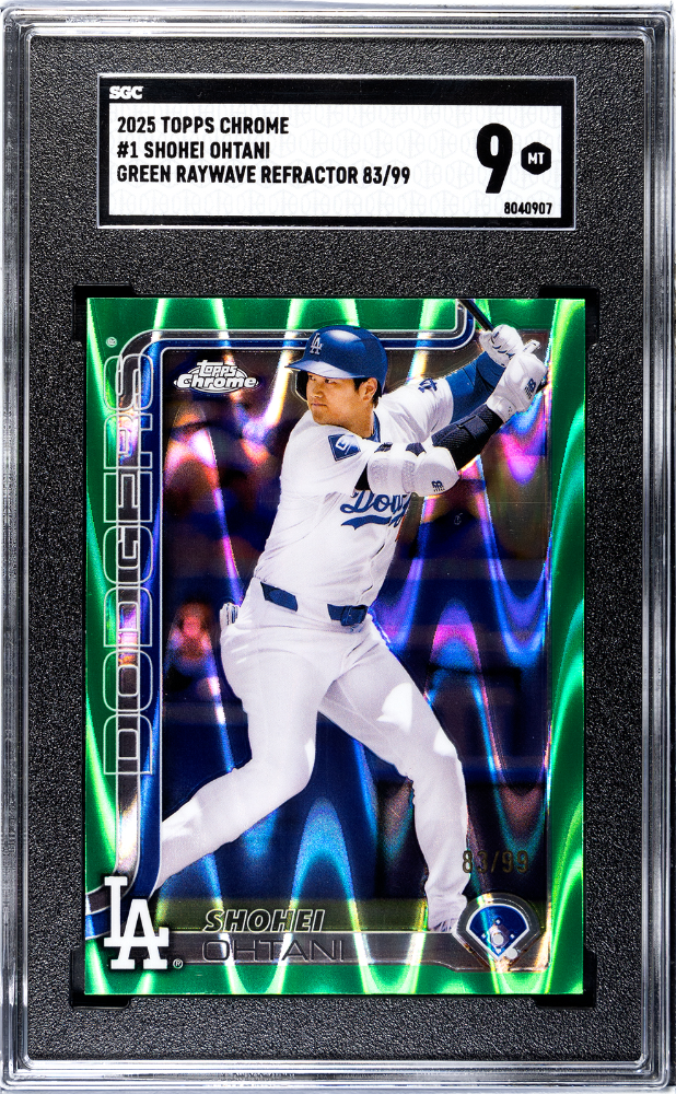 2025 Topps Chrome Shohei Ohtani #1 Green RayWave Refractor 83/99 SGC 9