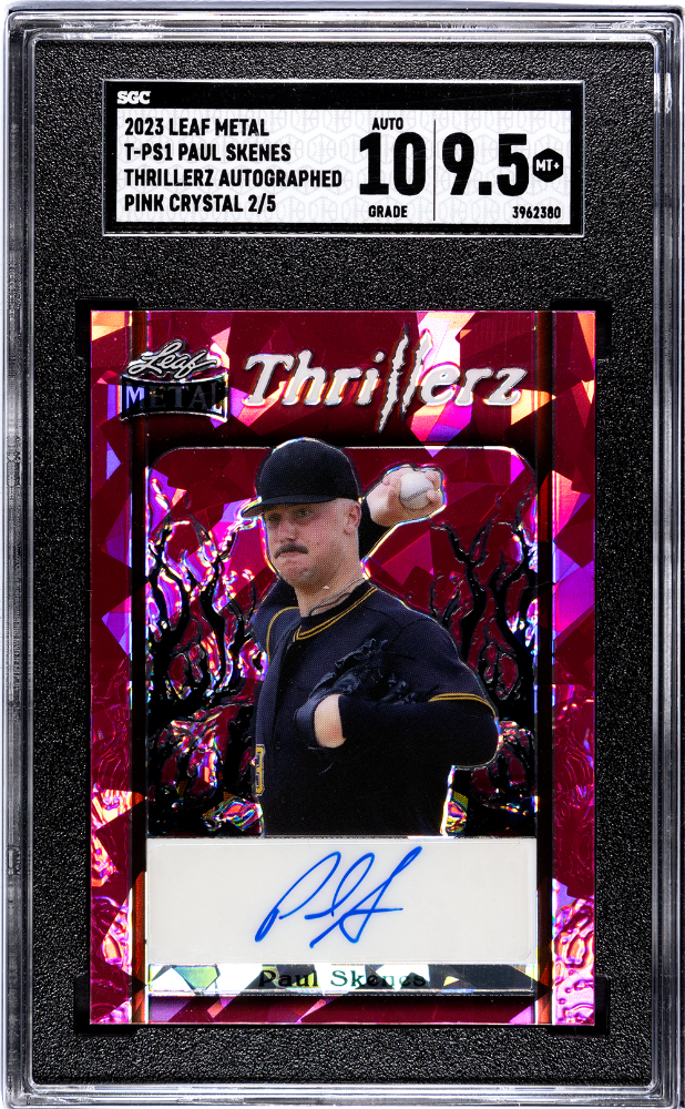 2023 Leaf Metal Paul Skenes Thrillrz Pink Crystal Auto 2/5 SGC 9.5 Auto 10-1