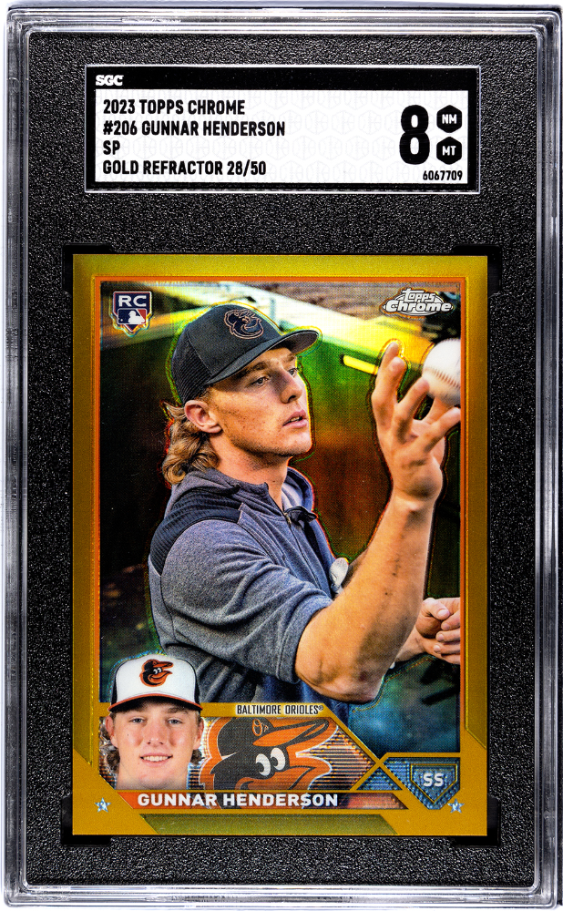 2023 Topps Chrome Gunnar Henderson RC SP Gold Refractor 28/50 SGC 8