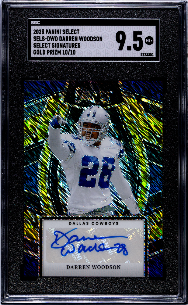 2023 Panini Select Darren Woodson Select Signatures Auto Gold Prizm 10/10 SGC 9.5 Cowboys