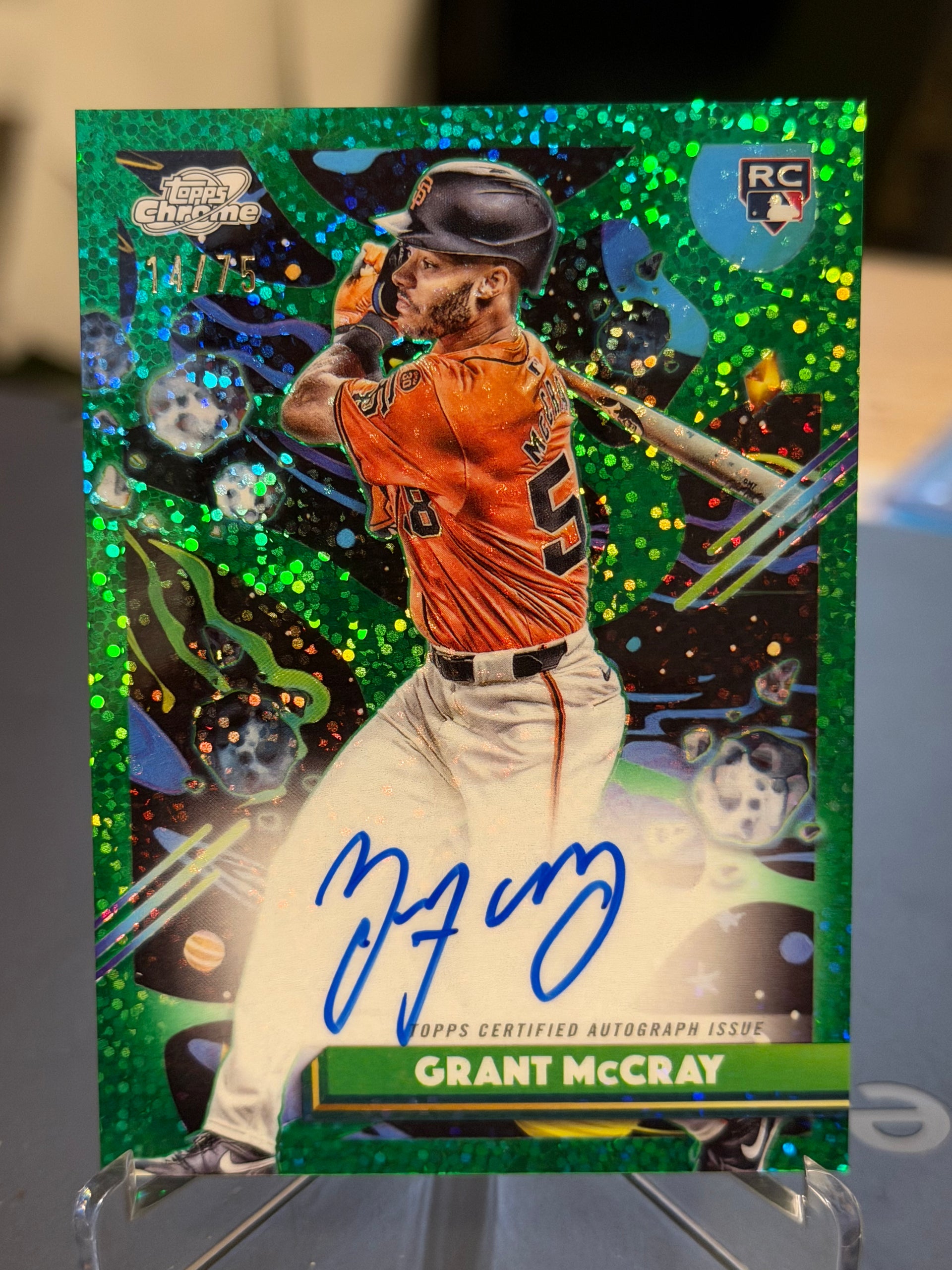 2025 Topps Cosmic Chrome Grant McCray Autograph Variation Green Lava Rookie Giants