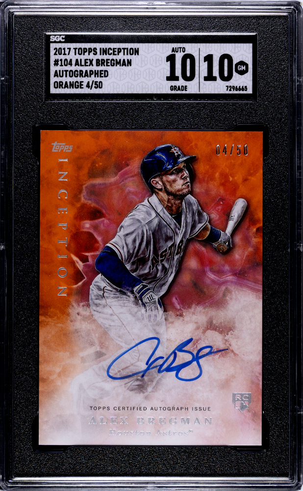 2017 Topps Inception Alex Bregman Autograph Orange 04/50 SGC 10 Auto 10 Astros