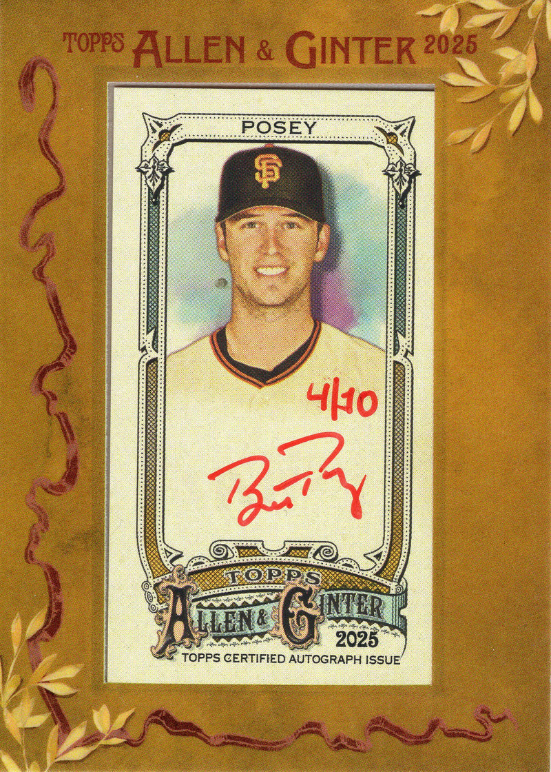 2026 Topps Allen & Ginter Buster Posey Autograph 4/10 20th Anniversary Giants-1
