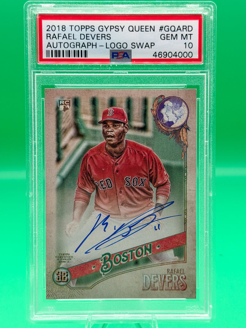 2018 Topps Gypsy Queen Rafael Devers Autograph Logo Swap 36/99 PSA 10 Red Sox RC-1