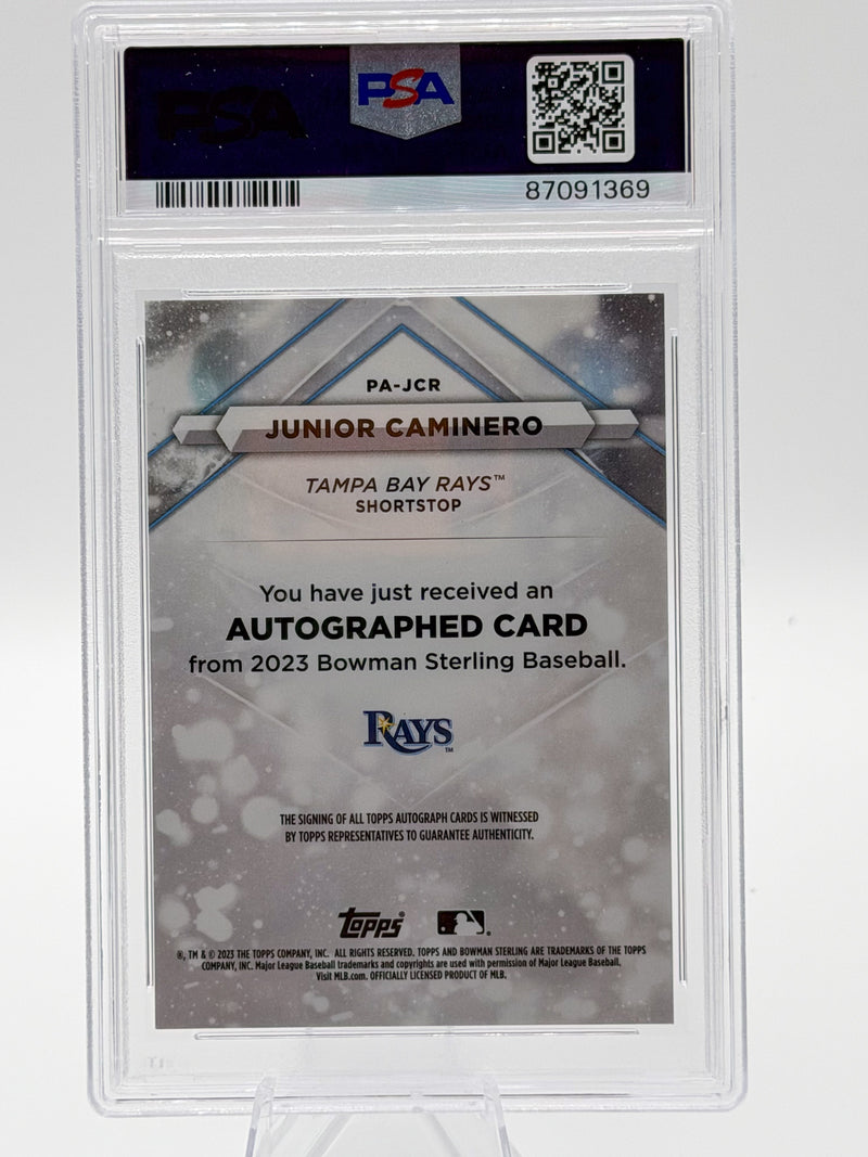 2023 Bowman Sterling Junior Caminero Prospect Autograph #PAJCR PSA 9 Rays-2