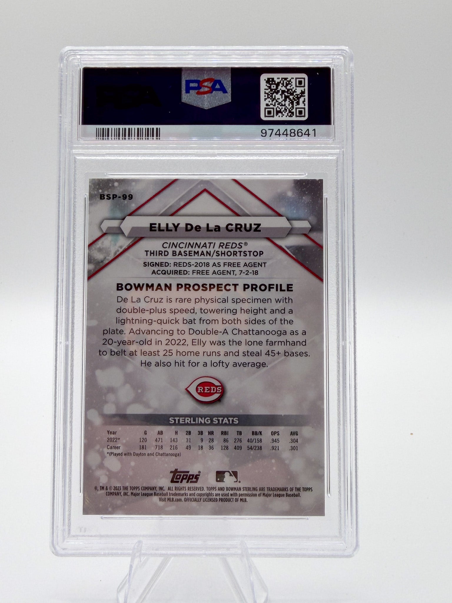 2023 Bowman Sterling Elly De La Cruz Speckle 035/150 PSA 10 Gem Mint Reds