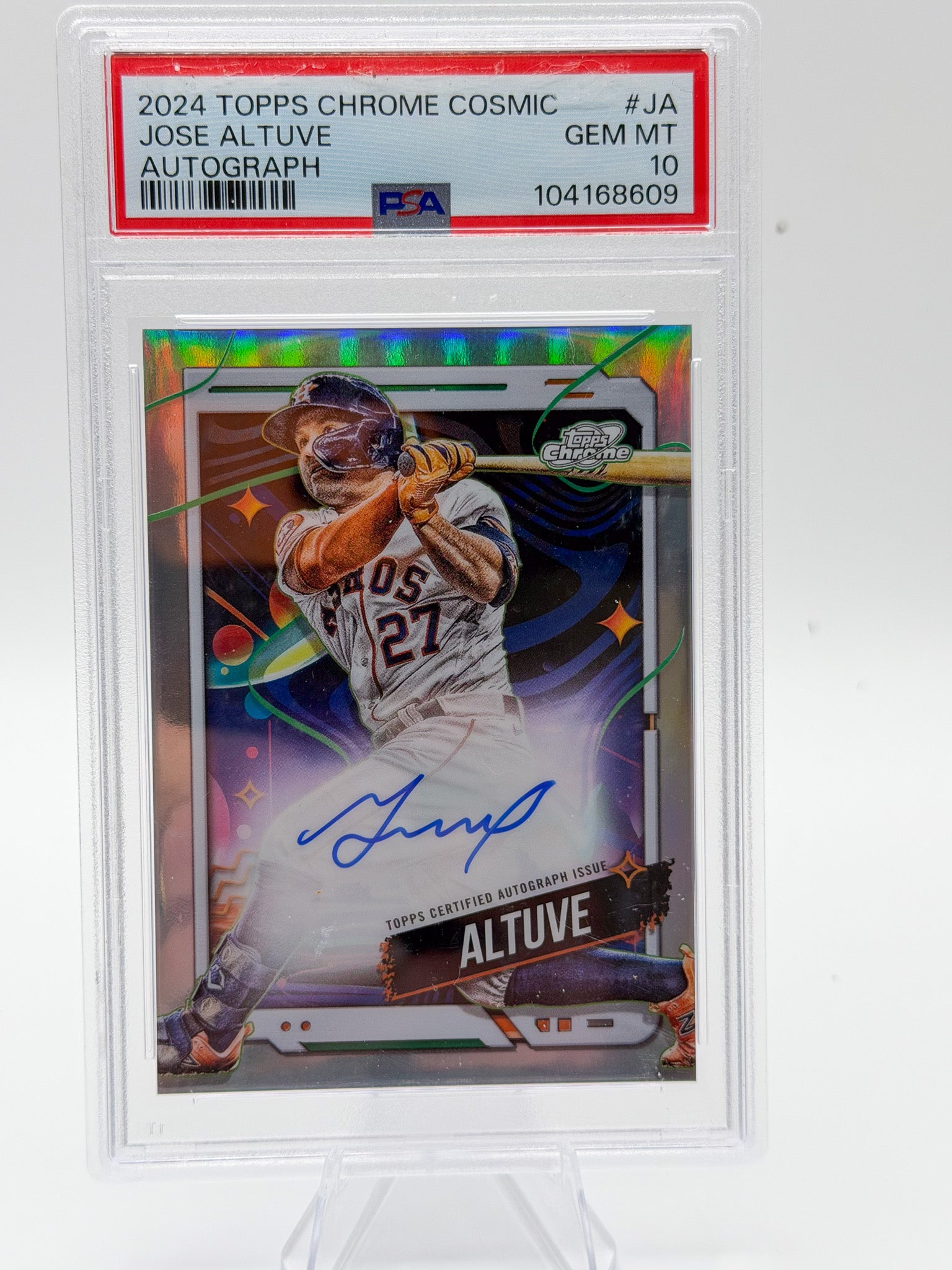 2024 Topps Chrome Cosmic Jose Altuve Autograph #CCA-JA PSA 10 Gem Mint Astros