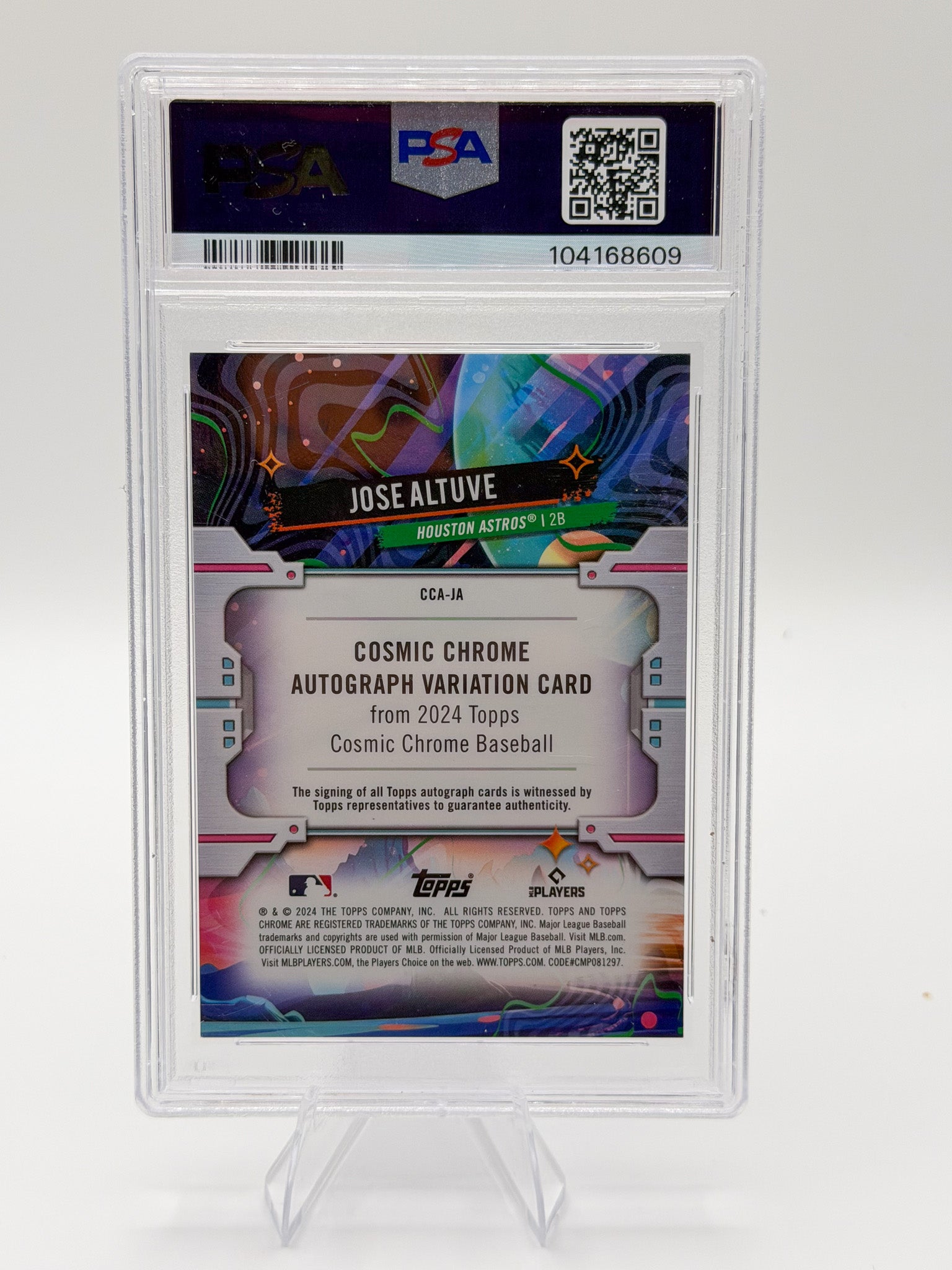 2024 Topps Chrome Cosmic Jose Altuve Autograph #CCA-JA PSA 10 Gem Mint Astros