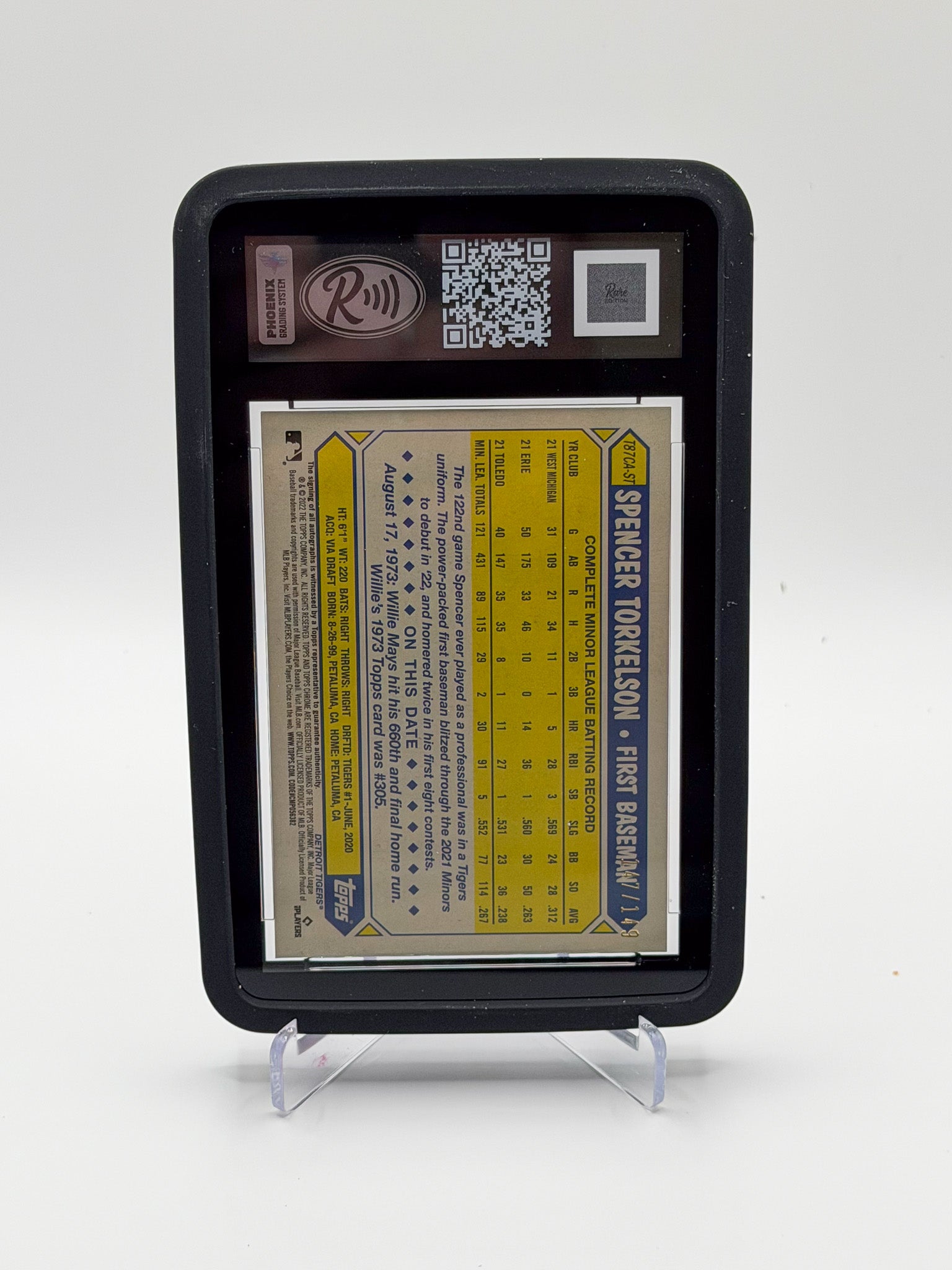 2022 Topps Silver Pack Spencer Torkelson '87 Chrome Auto #T87CA-ST Gem Mint 10 Tigers RC