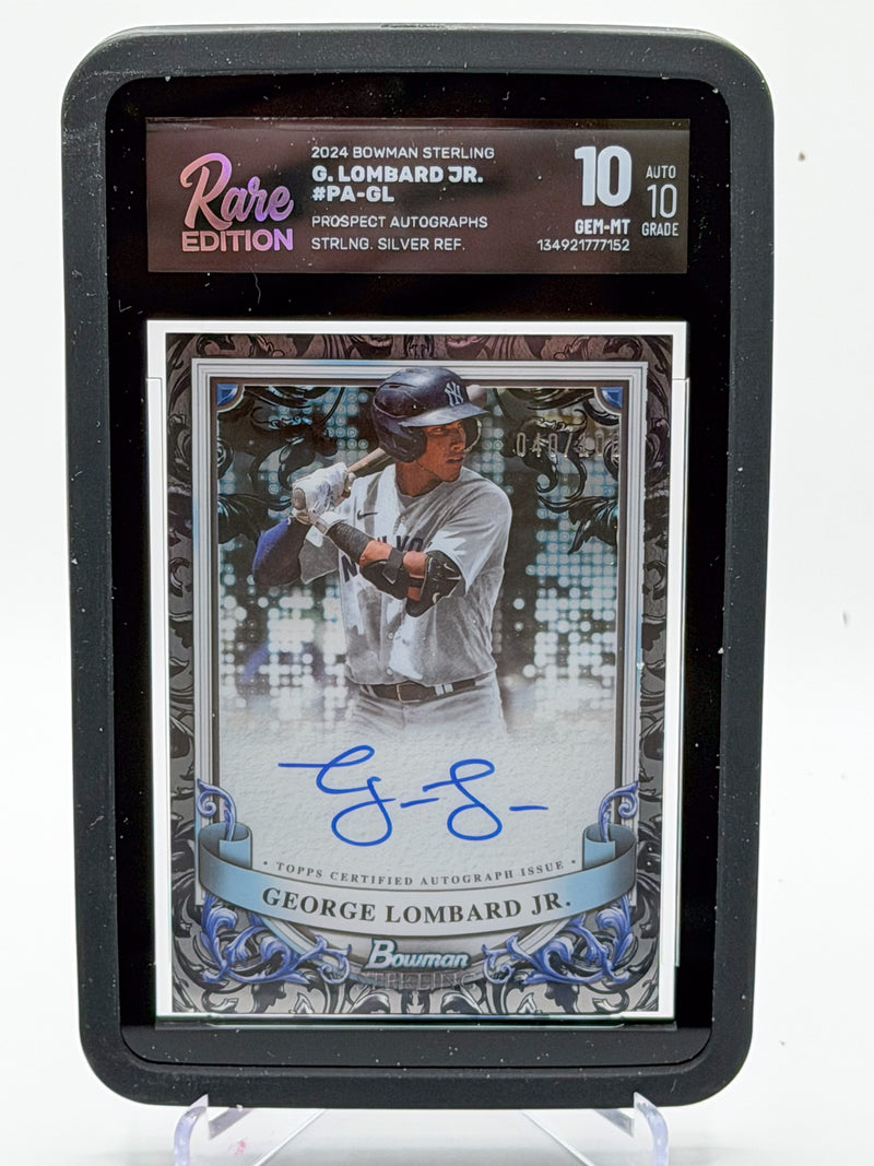 2024 Bowman Sterling George Lombard Jr. Prospect Auto Sterling Silver Refractor Gem Mint 10 Yankees-1