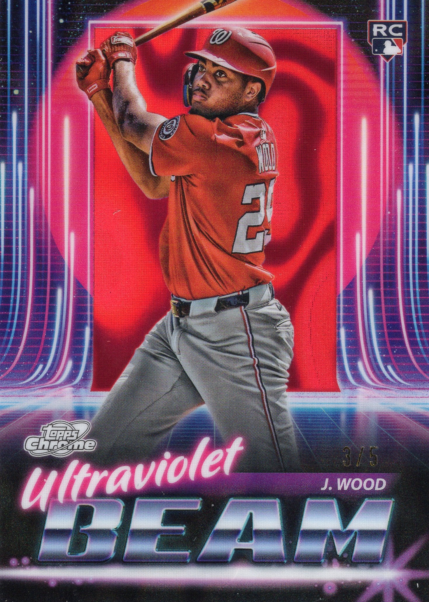 2025 Topps Chrome #UB-1 James Wood Ultraviolet Beam Rookie #3/5 Nationals